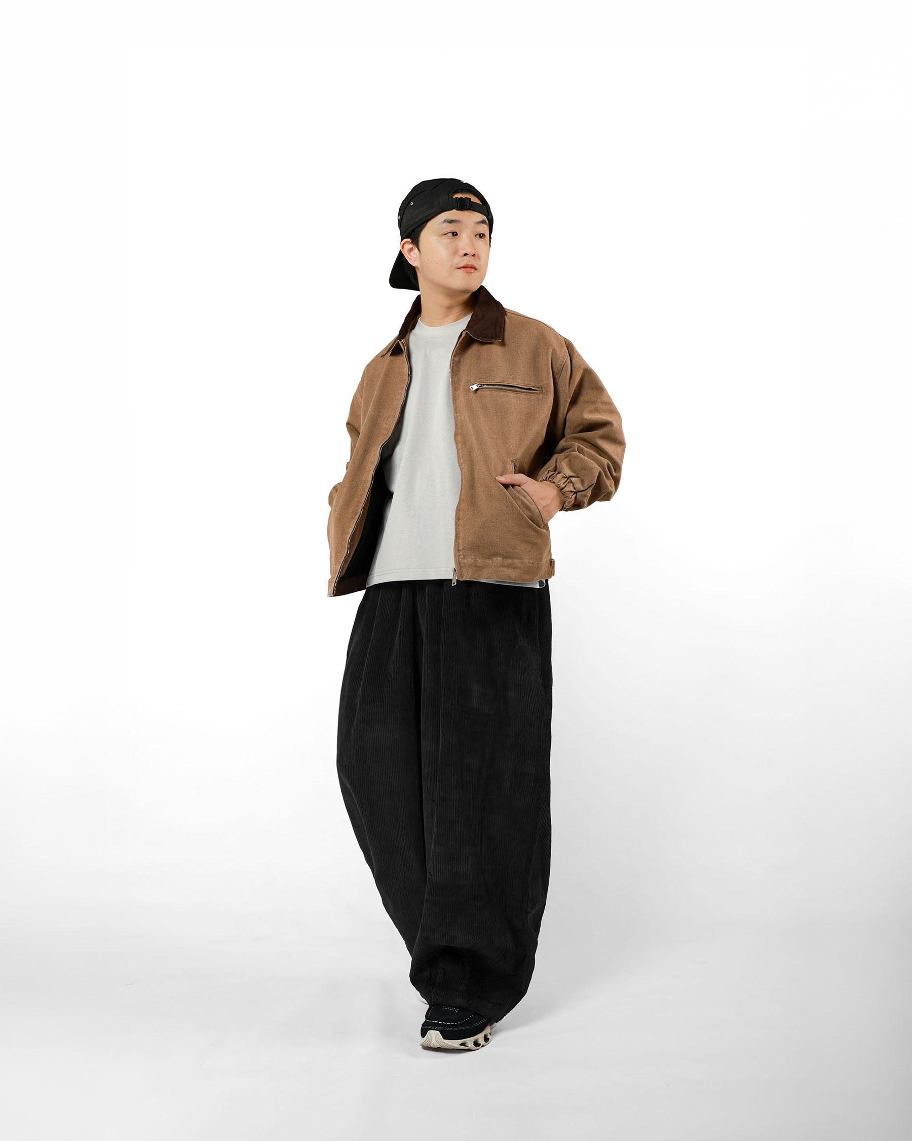 D.CLOSET 日系 復古 闊形 垂墜感 燈芯絨 燈籠褲 LL15