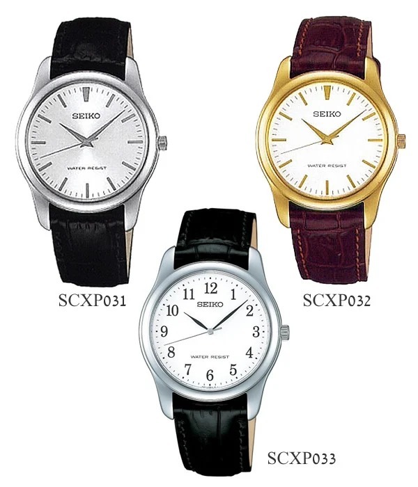 Seiko Selection Spirit Men's Watch SCXP031 / SCXP032 / SCXP033 男士石英錶 簡約設計皮革表帶