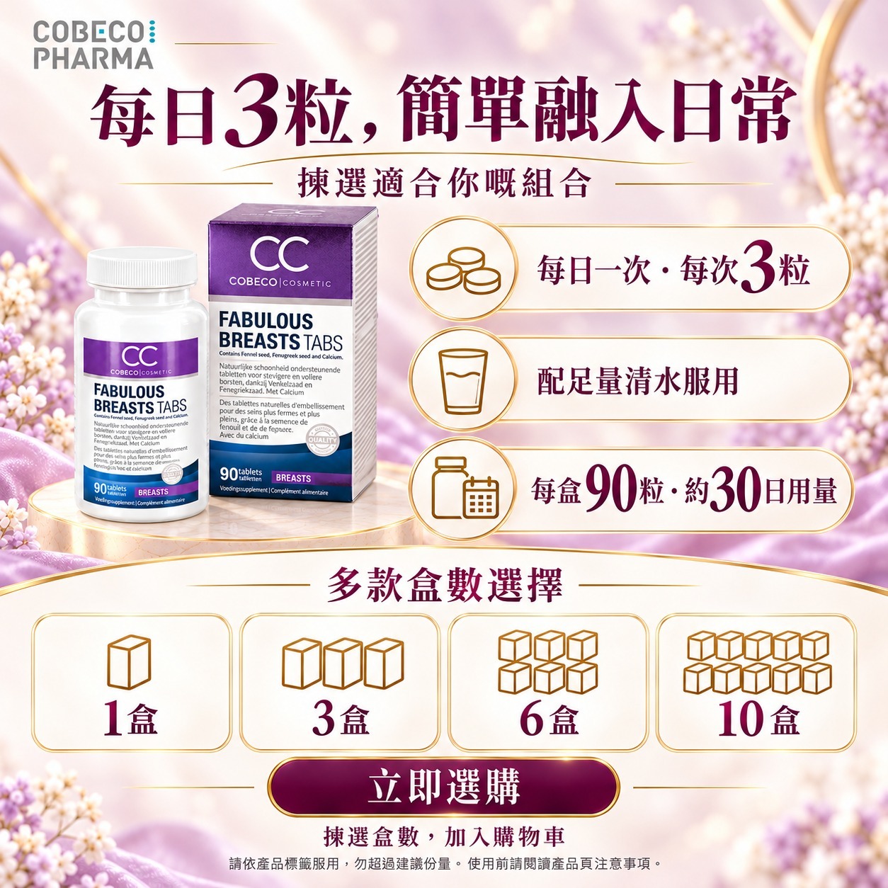 【全新批次】荷蘭Cobeco CC Fabulous Breast Tabs 豐胸丸（90粒）