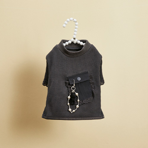 Louisdog Waffle Pocket TEE