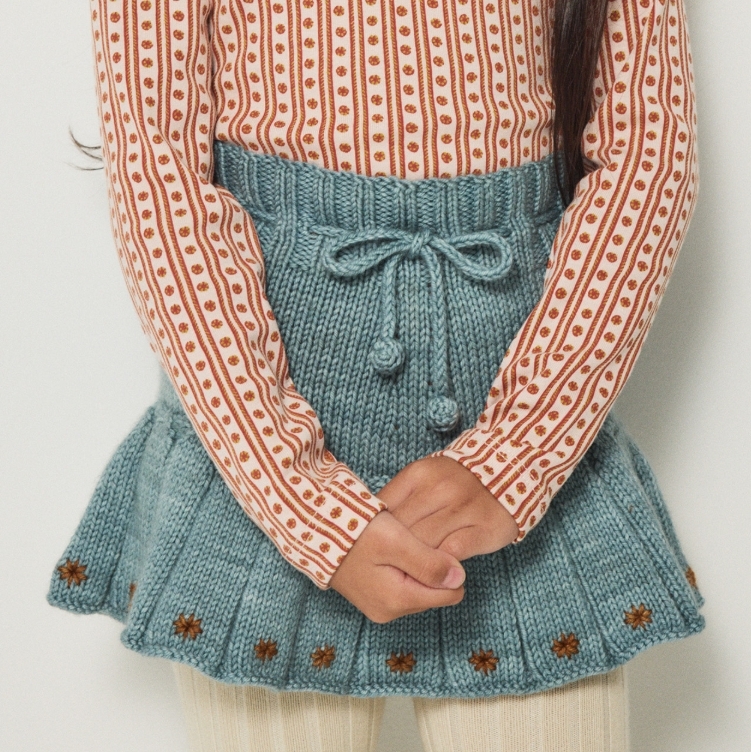 Misha & Puff 星星刺繡針織短褲裙 Étoile Skating Pond Skirt - Slate