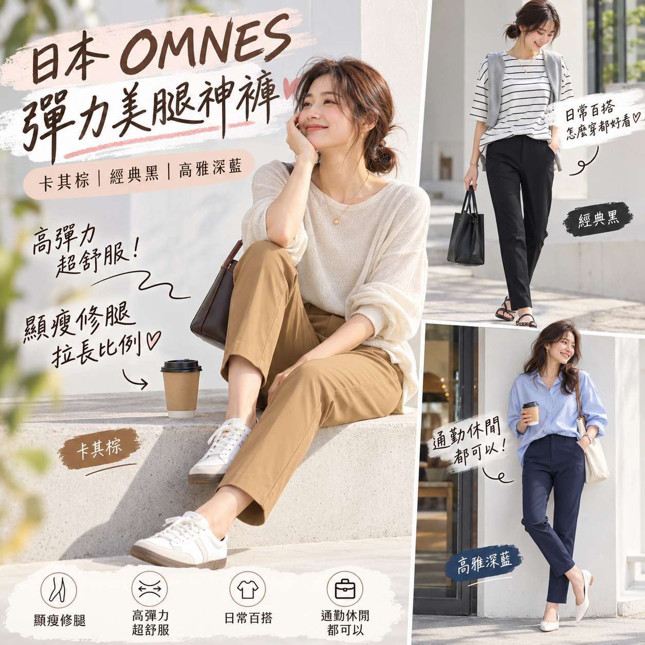 【預購】JM101620 日本 OMNES 彈力美腿神褲