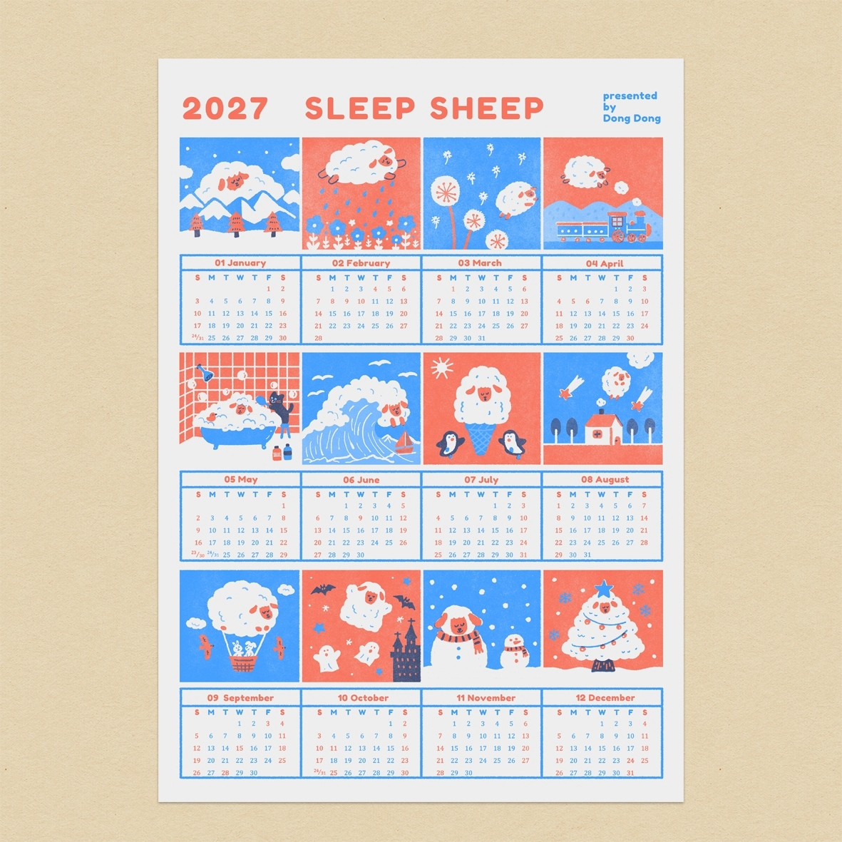 【官網早鳥價】2027年曆海報/SLEEP SHEEP