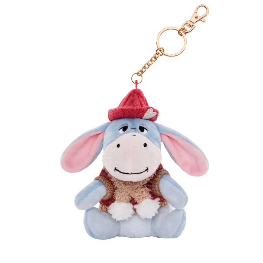 小熊維尼 Winnie the Pooh 冬日暖裝系列 屹耳 Eeyore 絨毛 鑰匙圈 吊飾 -香港迪士尼樂園