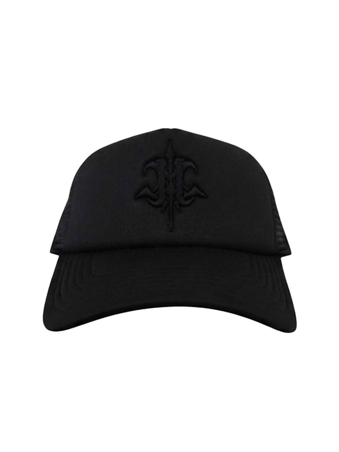 26SS BLACK ON BLACK PUFFER TRUCKER HAT