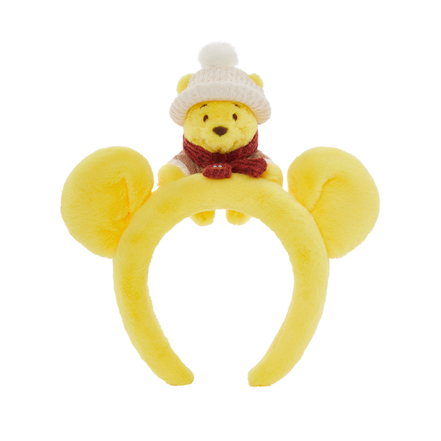 小熊維尼 Winnie the Pooh 冬日暖裝系列 立體耳朵 趴趴 造型 髮圈 髮箍 -香港迪士尼樂園