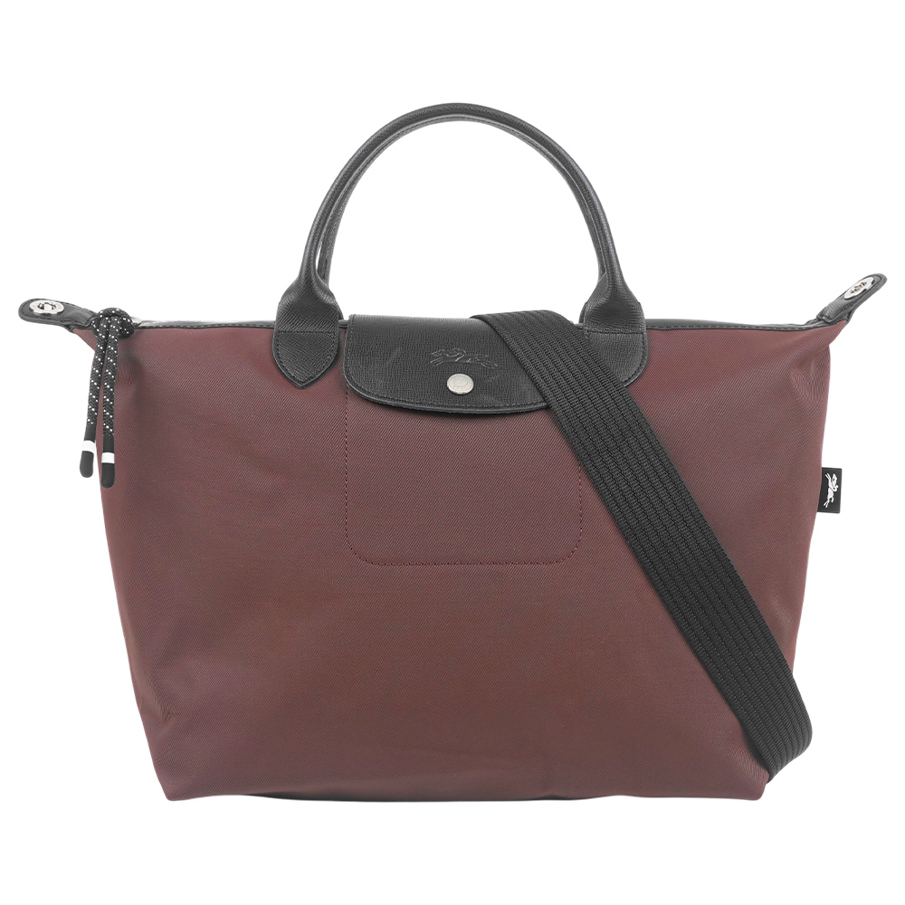 【Longchamp】M號 LE PLIAGE ENERGY 再生帆布二用包(可可色)