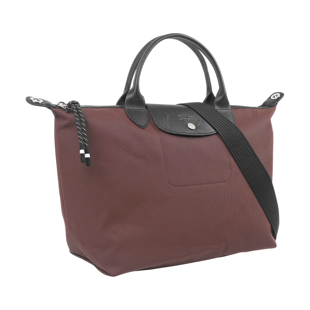 【Longchamp】M號 LE PLIAGE ENERGY 再生帆布二用包(可可色)