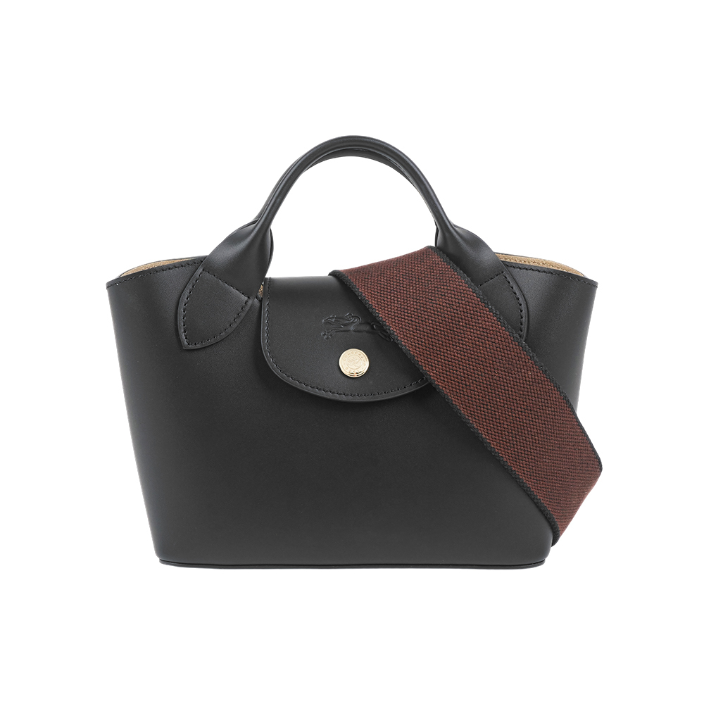 【Longchamp】Epure XS 釦式平滑牛皮迷你二用包(黑色)