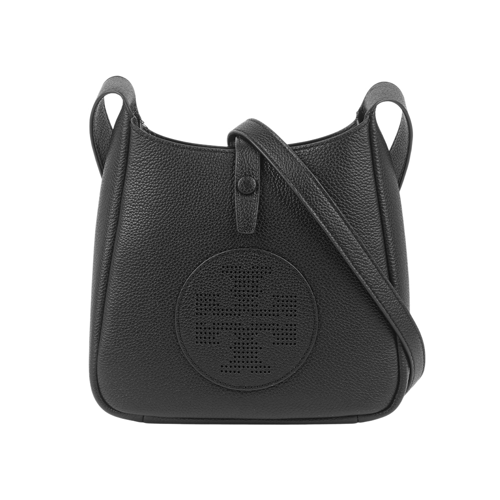 【Tory Burch】Miller Swing 圓形標誌斜背包(黑色)