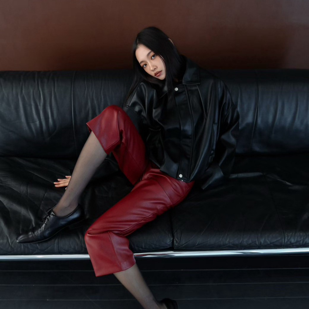 時髦女子顯瘦感PU皮革八分褲皮褲-S-M / 2色