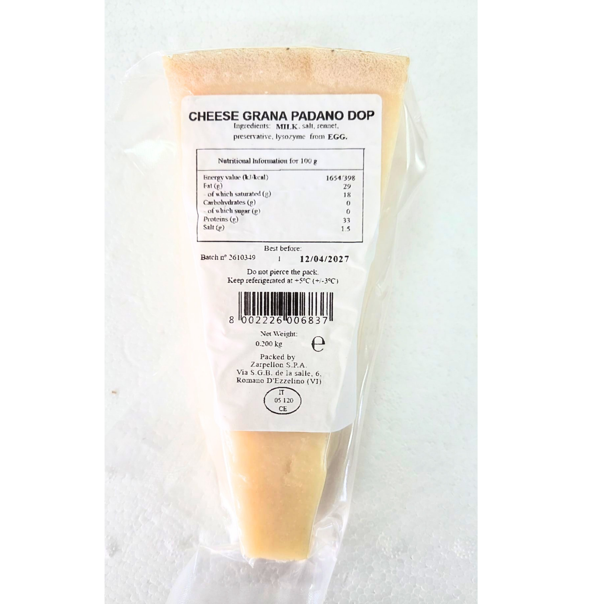 Italy Grana Padano Premium Parmesan Portion 200g /pack