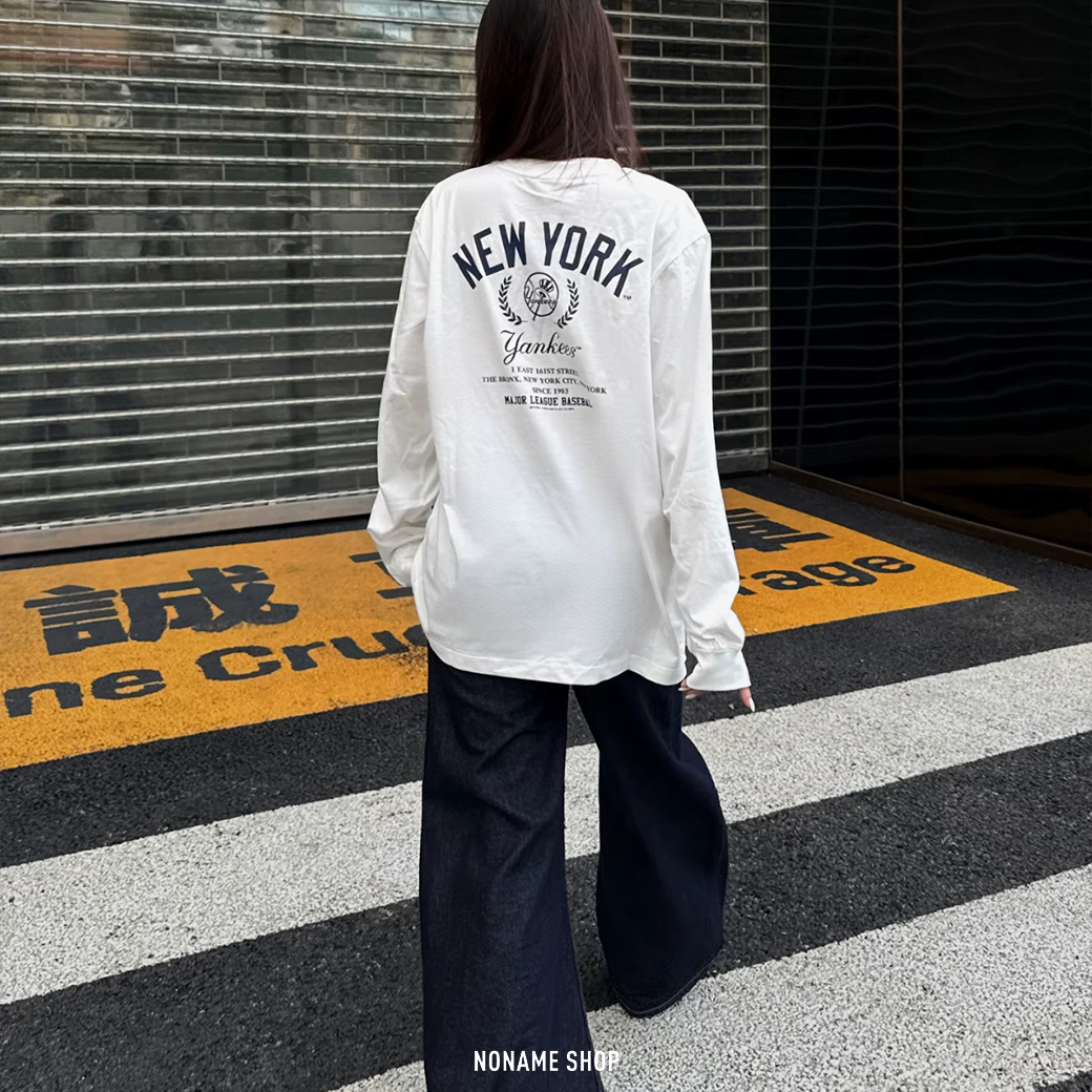 MITCHELL & NESS X MLB 聯名款 洛杉磯道奇隊 紐約洋基隊 復古 草寫 經典LOGO 長袖 四色 (男款)