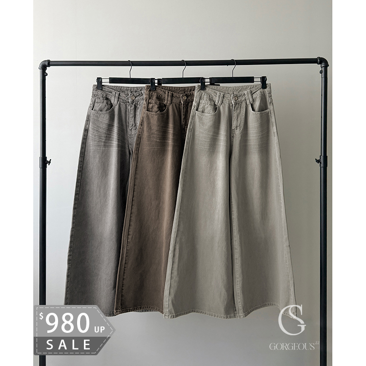 G5963 「漫染丹寧′ 腿型隱藏牛仔褲」