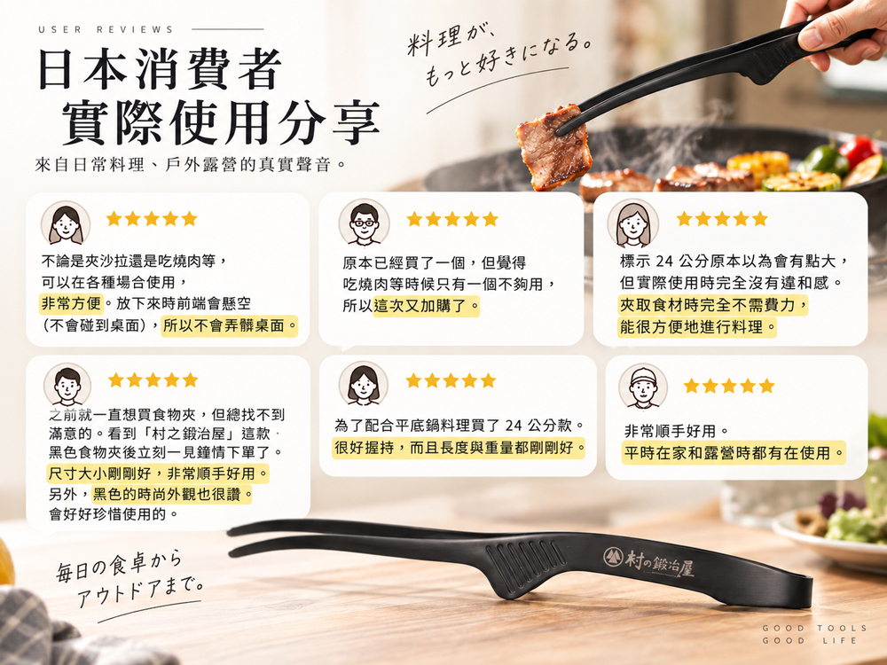 《Todai×村の鍛冶屋》日本製不沾桌全不鏽鋼燒肉夾 29cm(燒肉夾／餐桌夾／萬用料理夾)