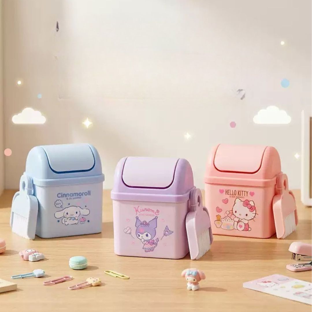 Kuromi Sanrio Desk Rubbish Bin | Small Garbage Can