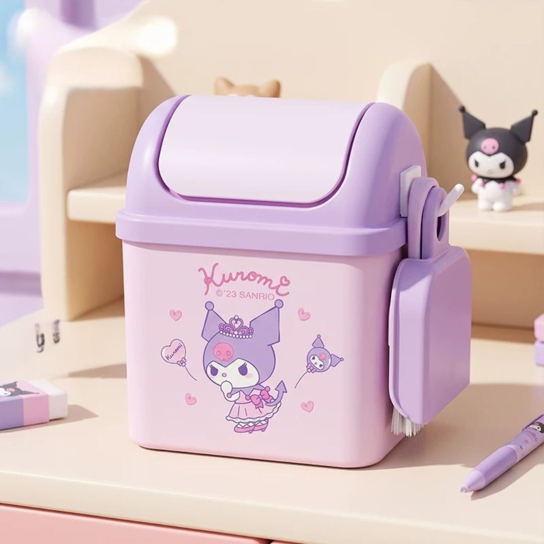 Kuromi Sanrio Desk Rubbish Bin | Small Garbage Can