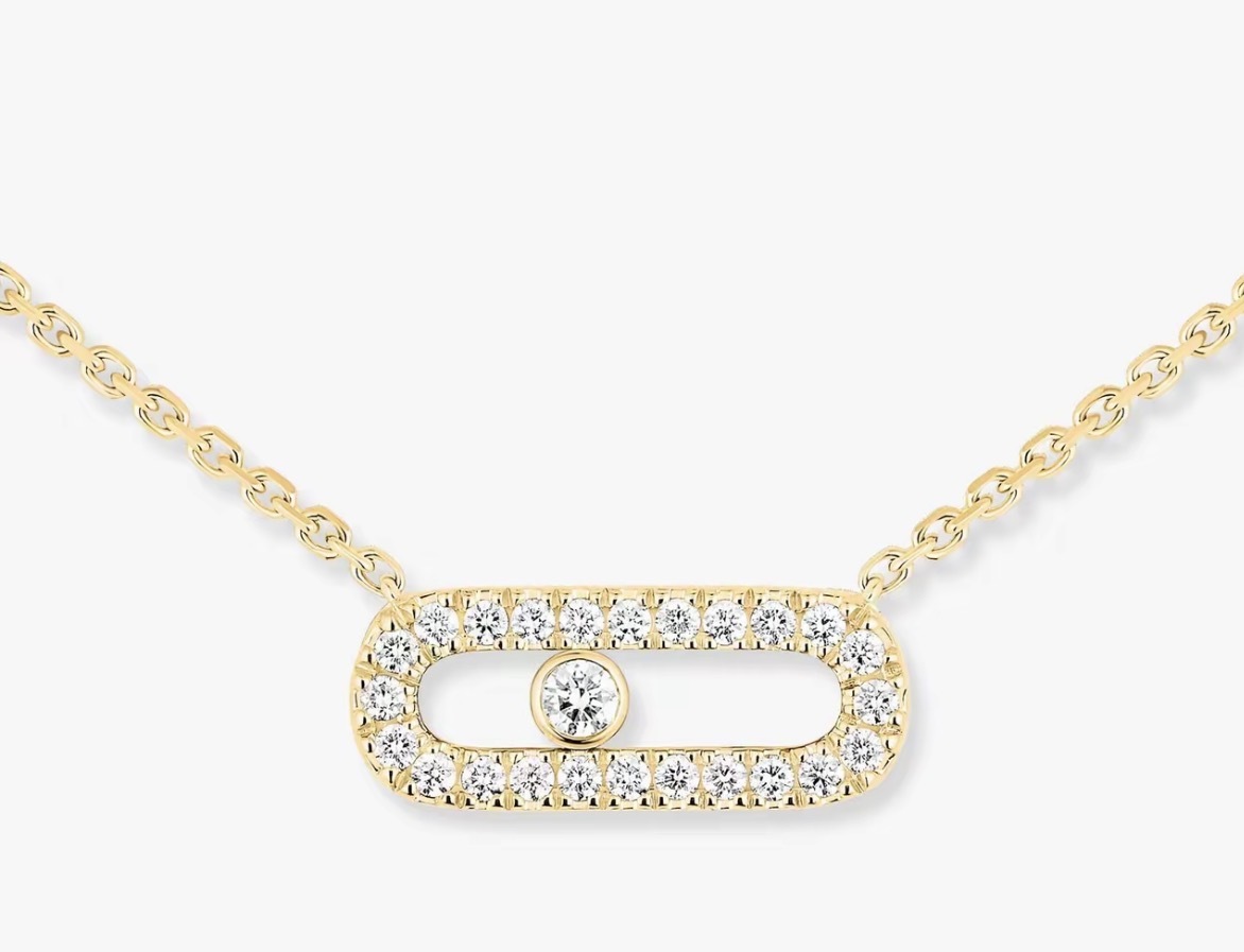 Messika Baby Move Pavé Diamond Necklace Yellow Gold 密鑲鑽石項鏈 黃金