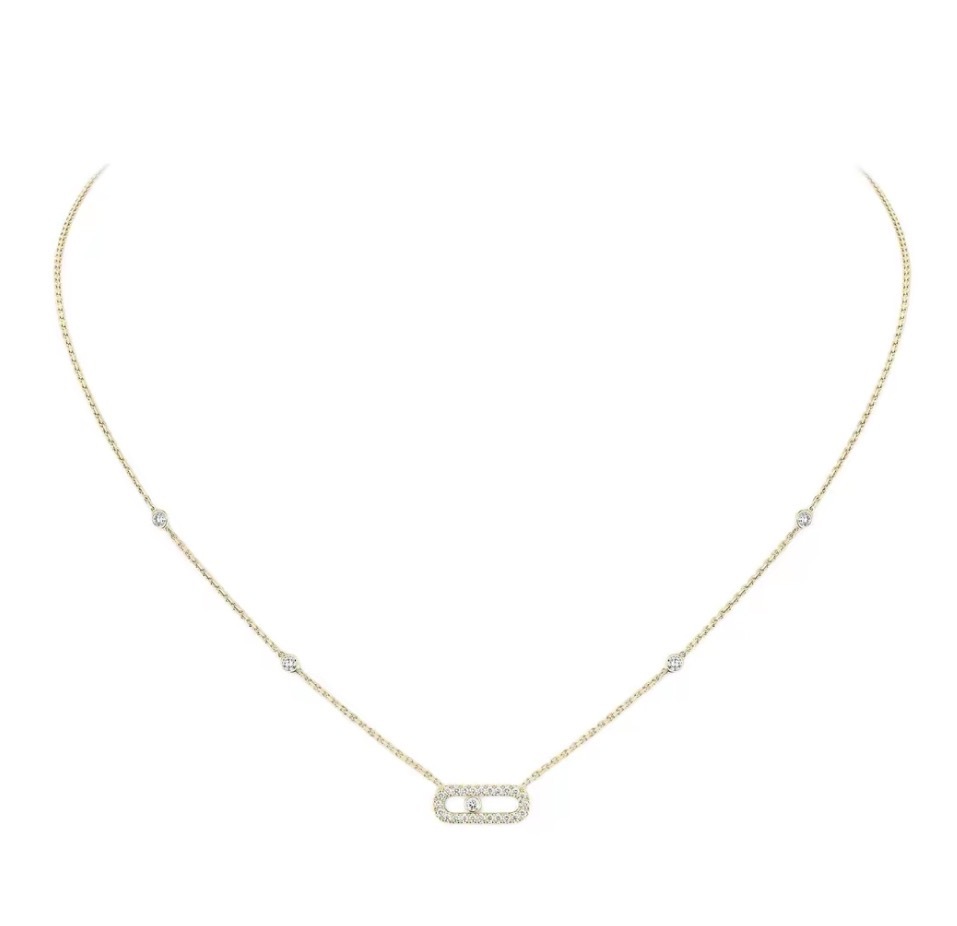 Messika Baby Move Pavé Diamond Necklace Yellow Gold 密鑲鑽石項鏈 黃金