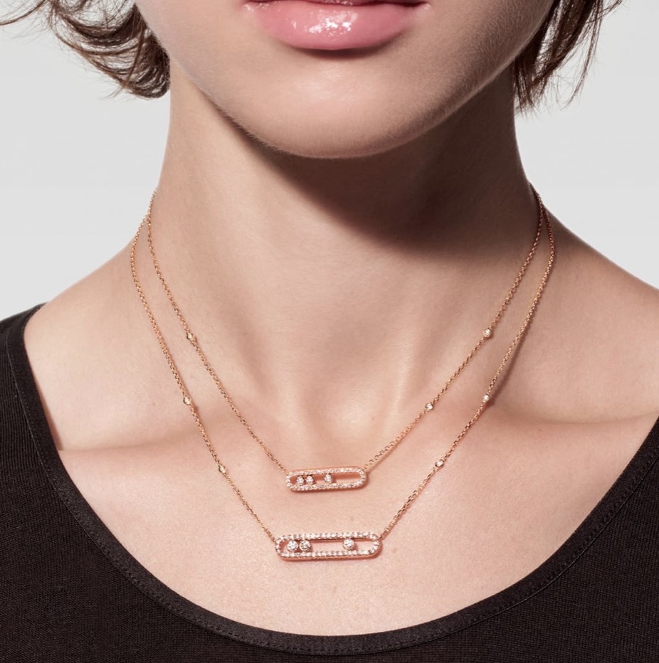 Messika Move Pavé Diamond Necklace Pink 密鑲鑽石項鏈 玫瑰金