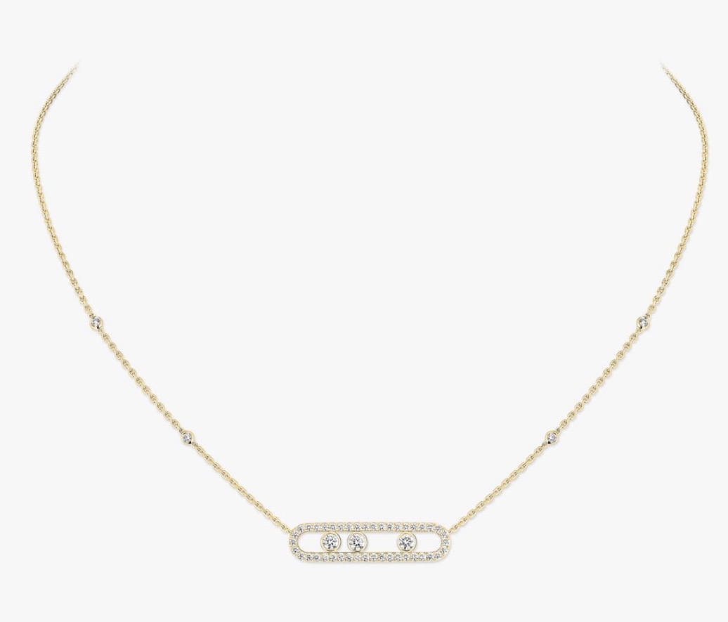 Messika Move Pavé Diamond Necklace Yellow 密鑲鑽石項鏈 黃金