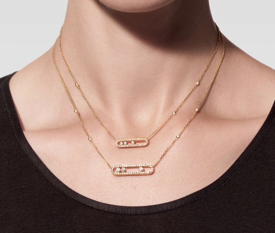 Messika Move Pavé Diamond Necklace Yellow 密鑲鑽石項鏈 黃金