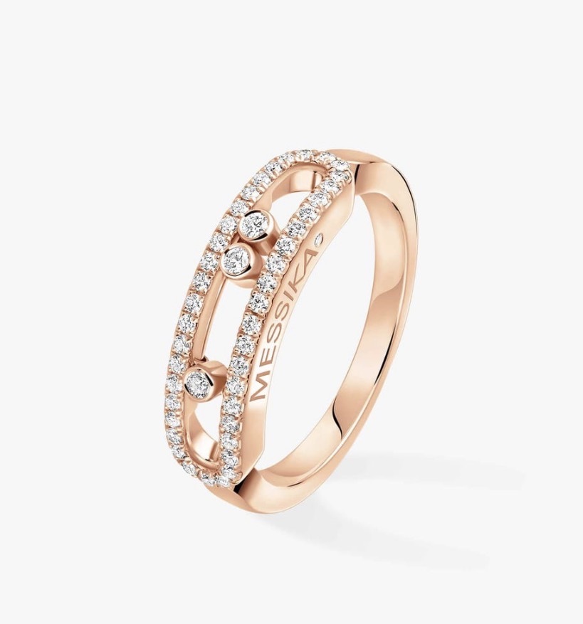 Messika Baby Move Pavé Diamond Ring Pink Gold 密鑲鑽石戒指 玫瑰金