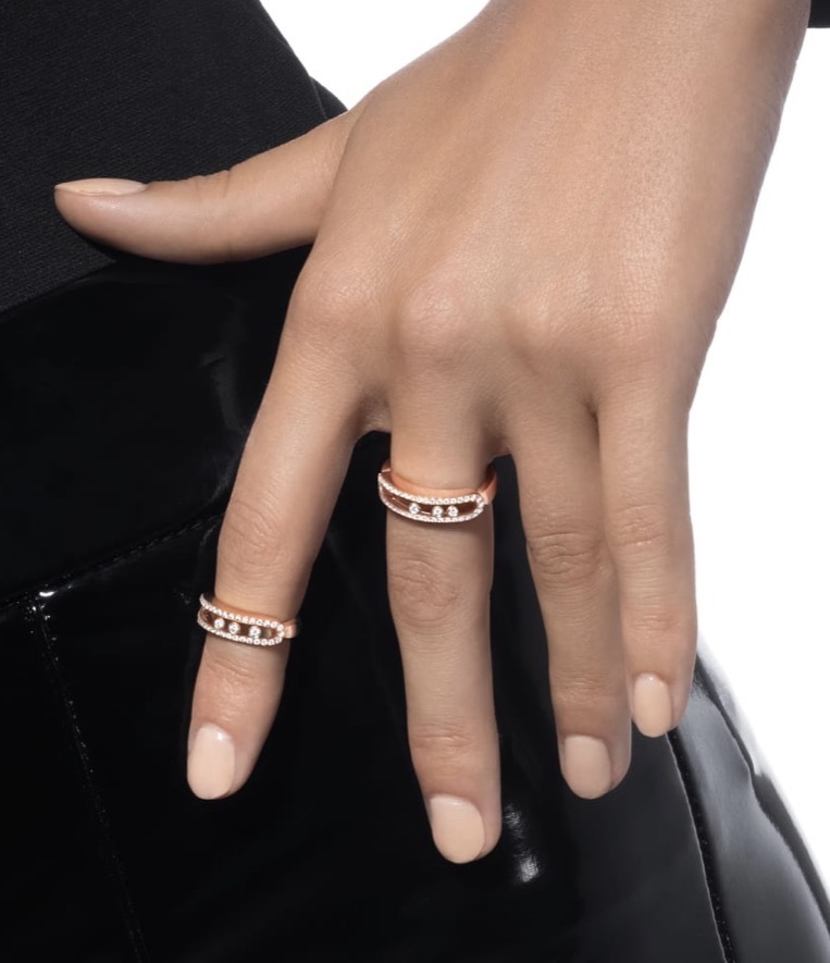 Messika Baby Move Pavé Diamond Ring Pink Gold 密鑲鑽石戒指 玫瑰金