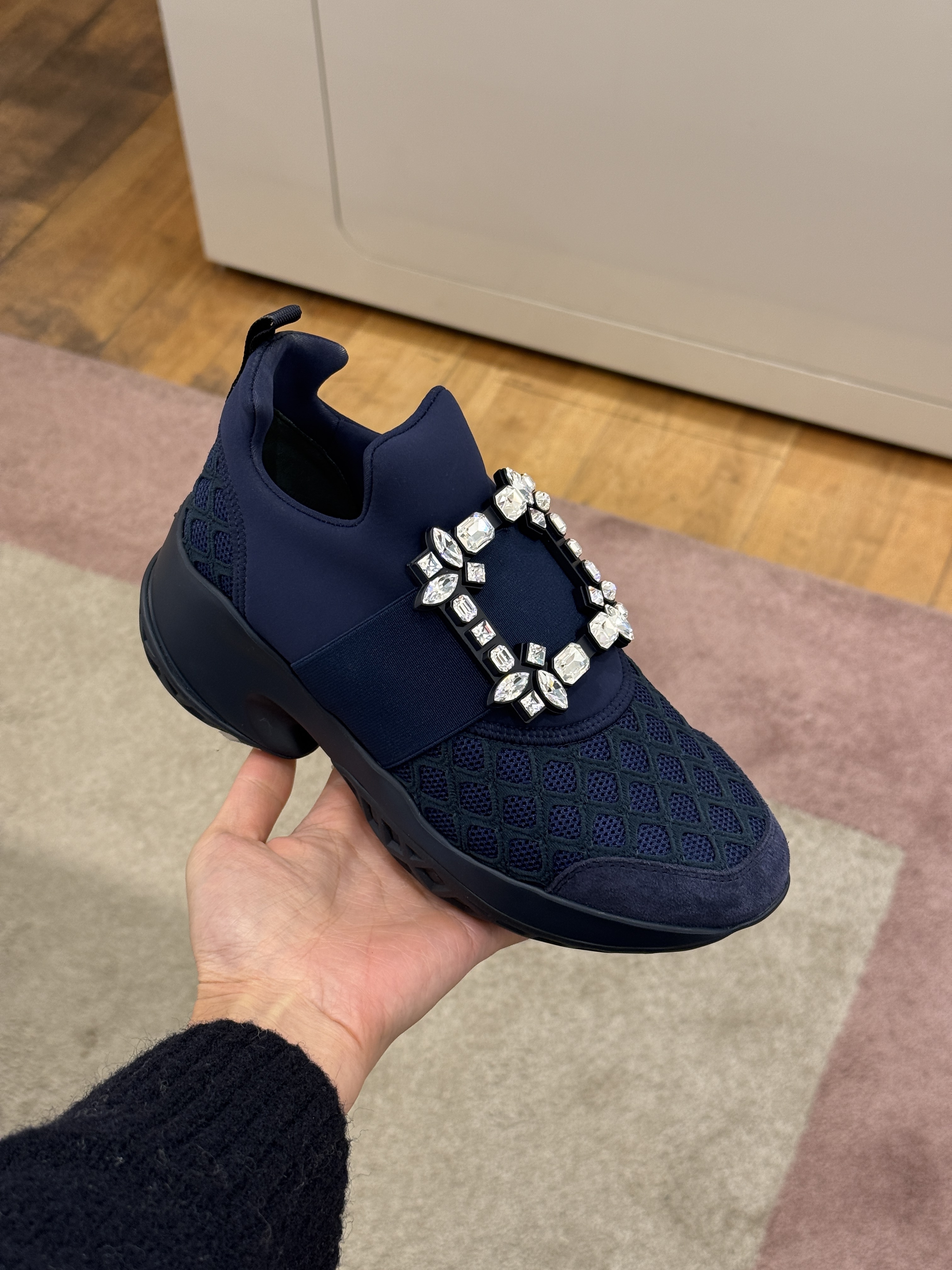 Roger Vivier viv run strass sneakers navy