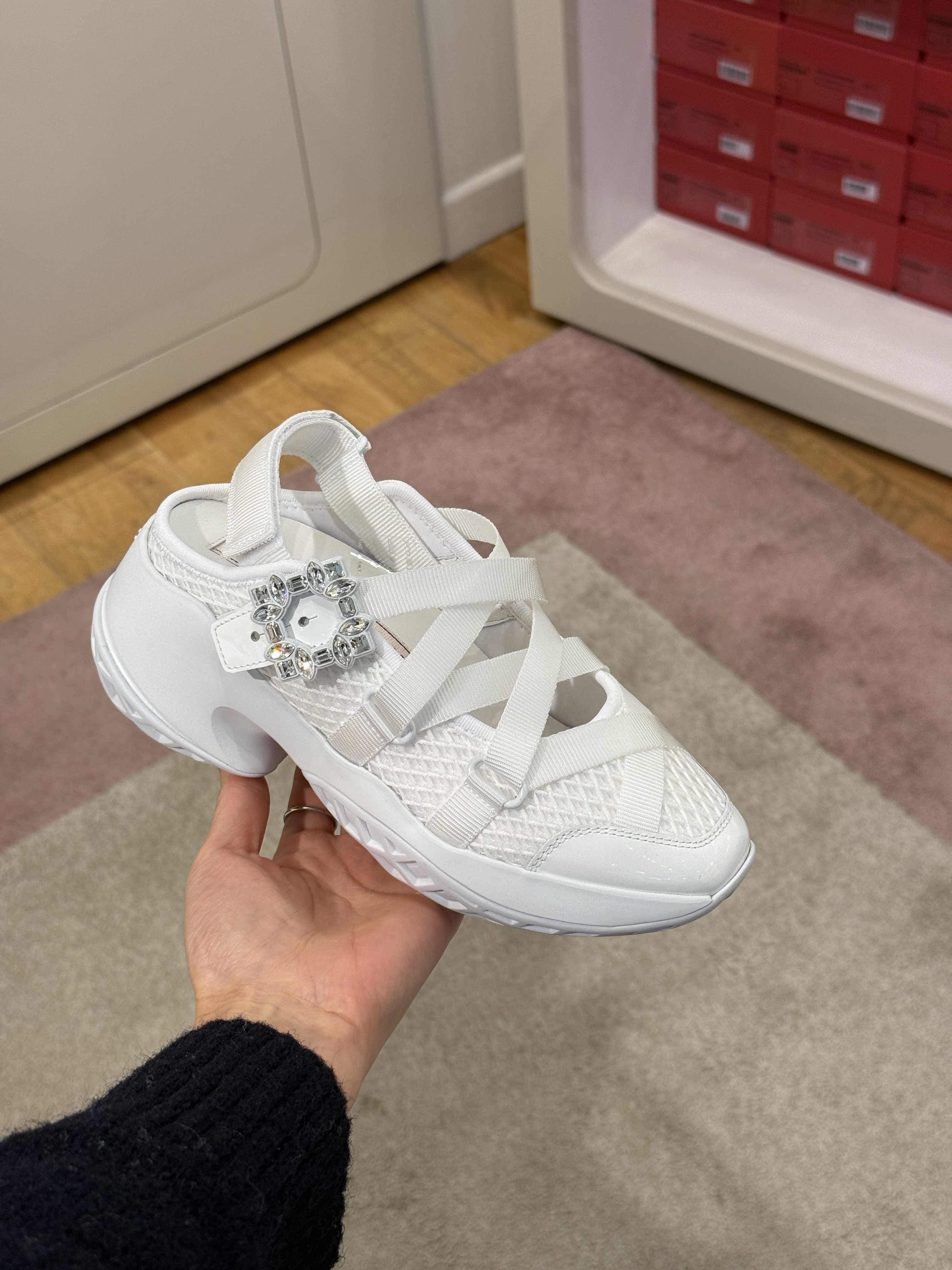 Roger Vivier viv run strass sandals sneakers white