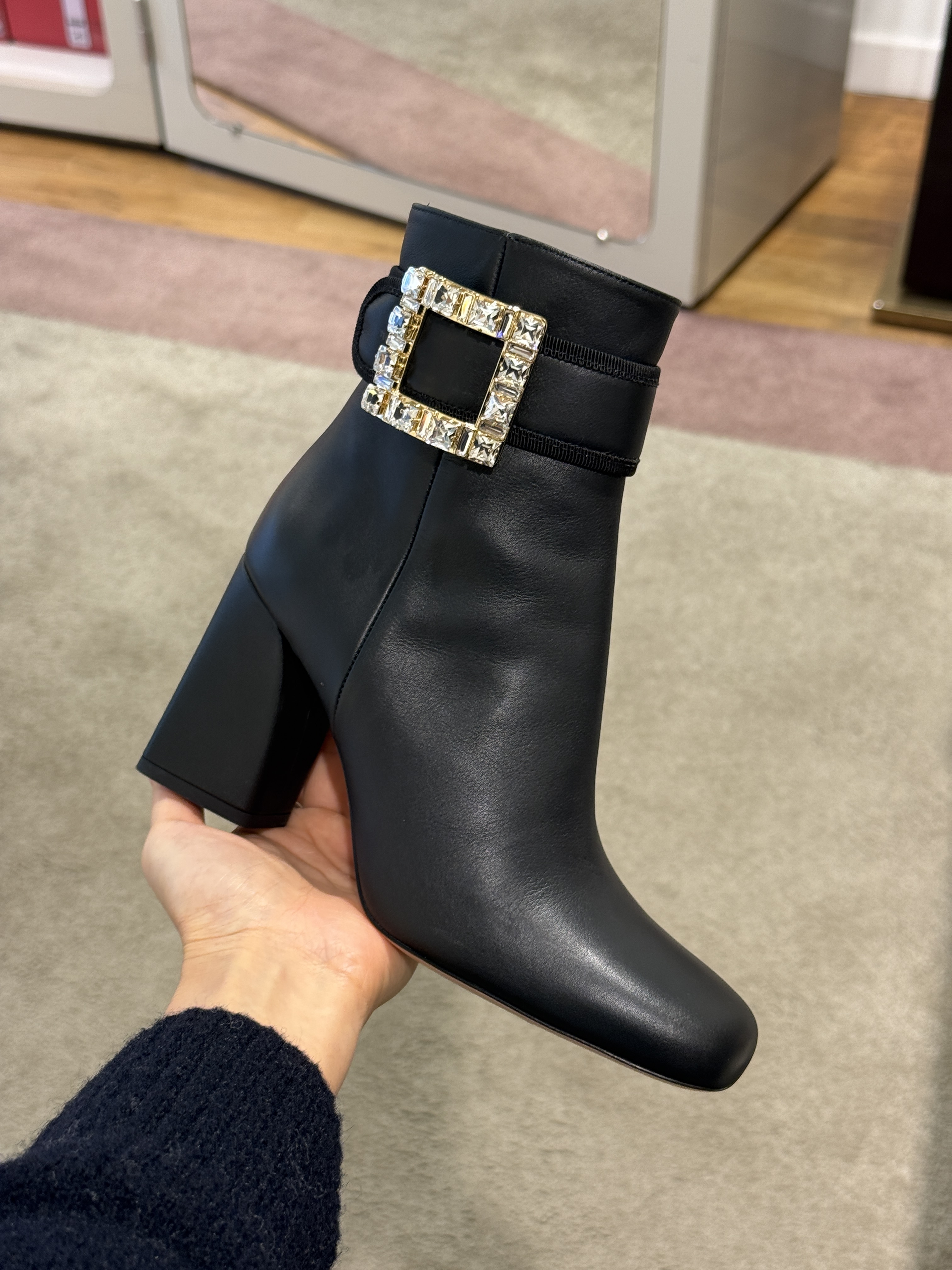 Roger Vivier Roger Vivier tres vivier strass heels boots 85mm black