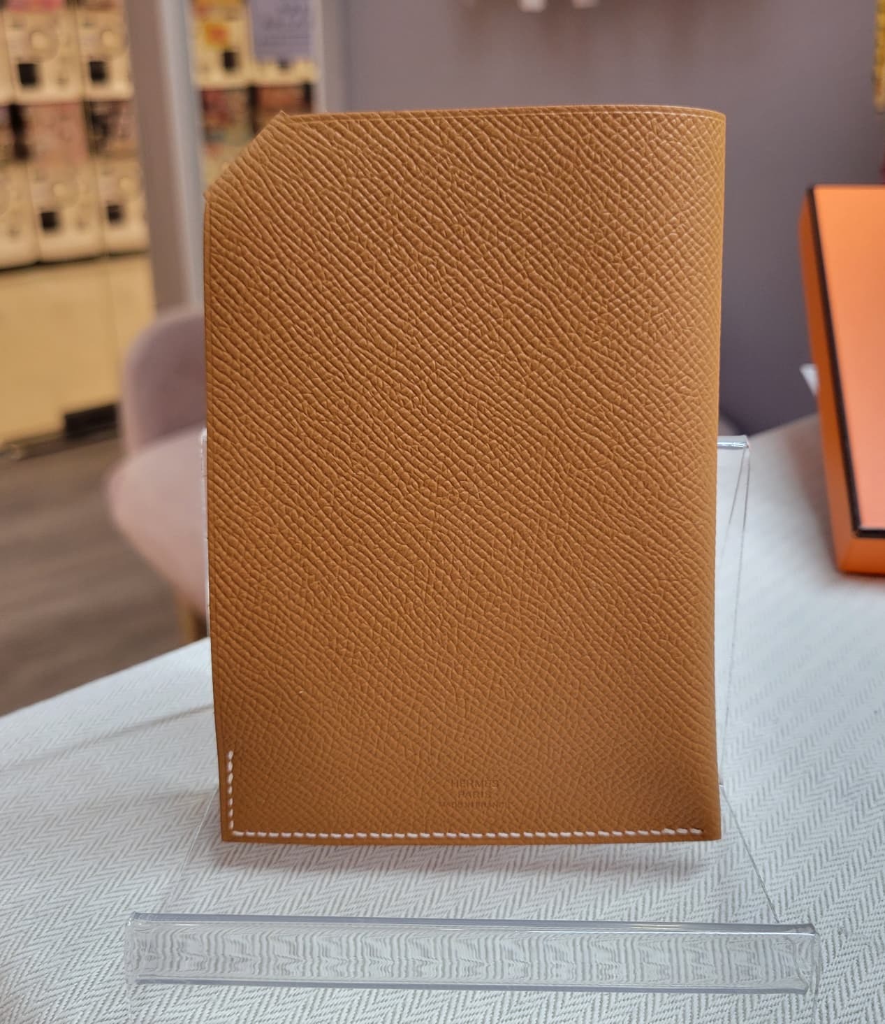HERMES Tarmac PASSPORT HOLDER  gold