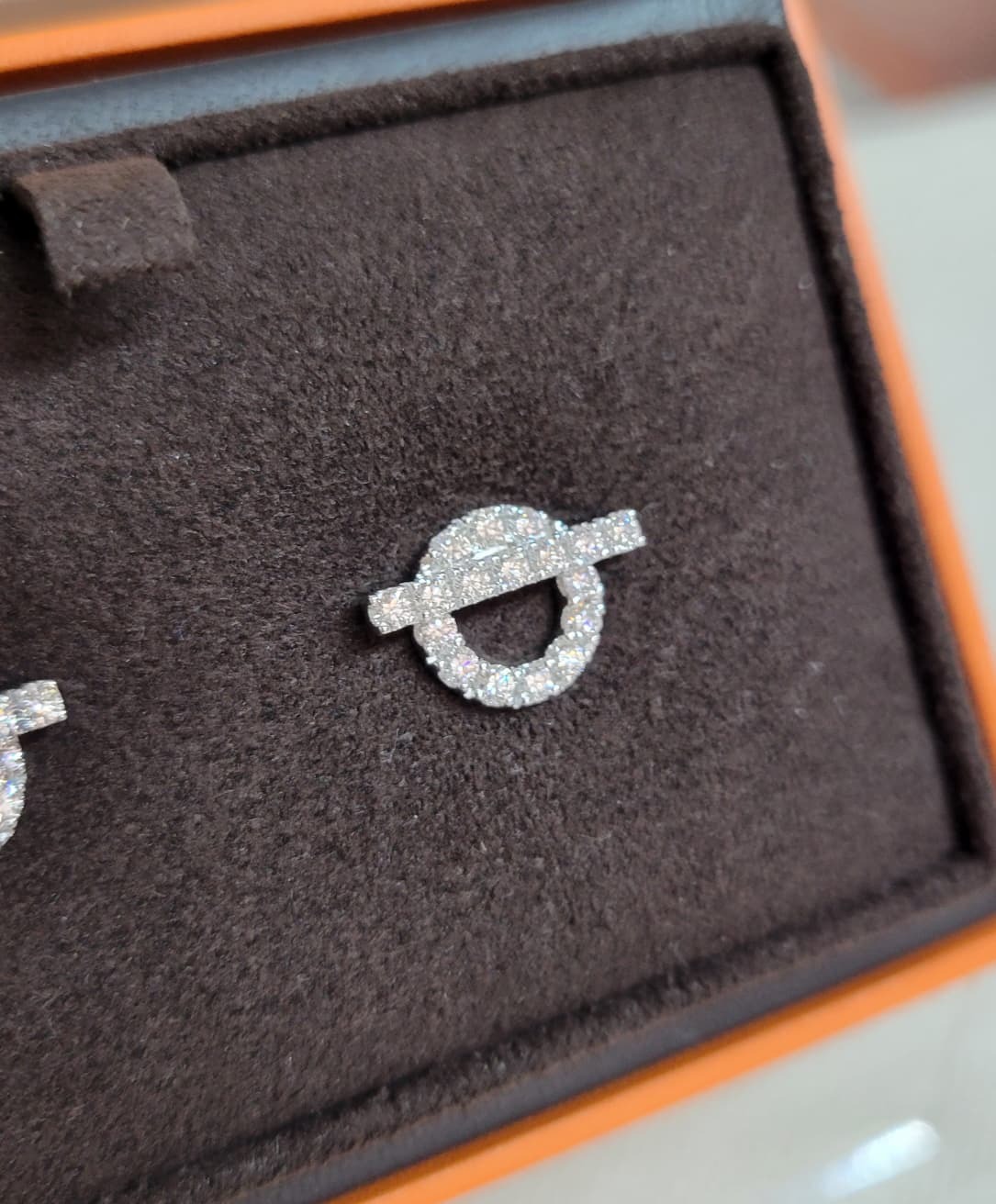 HERMES 18K WHITE GOLD Finesse  Earrings 小Q耳環 18K白金