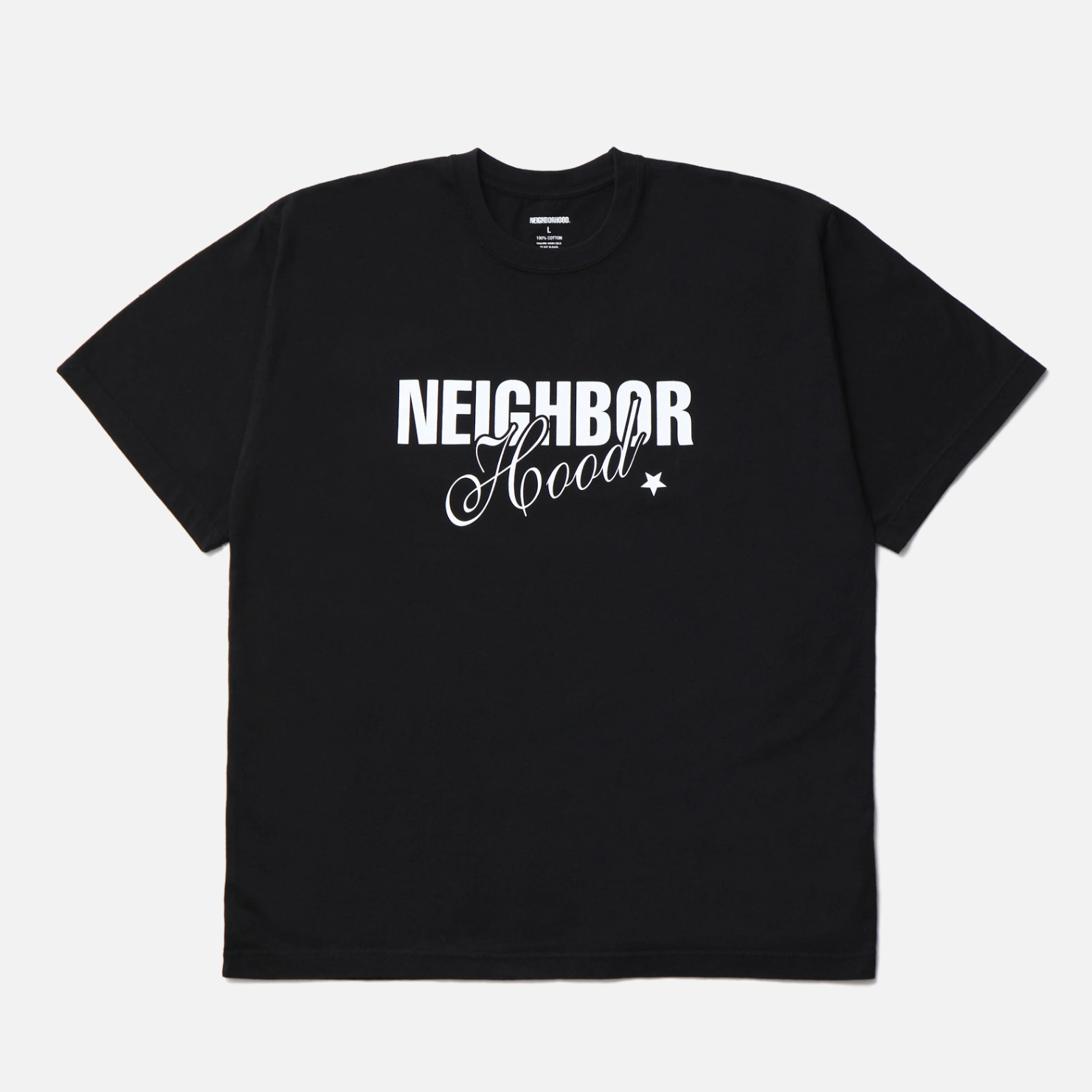-(B3d03)-NEIGHBORHOOD  NH . TEE SS-9 星星 草寫 短Ｔ 黑色-262PCNH-ST09