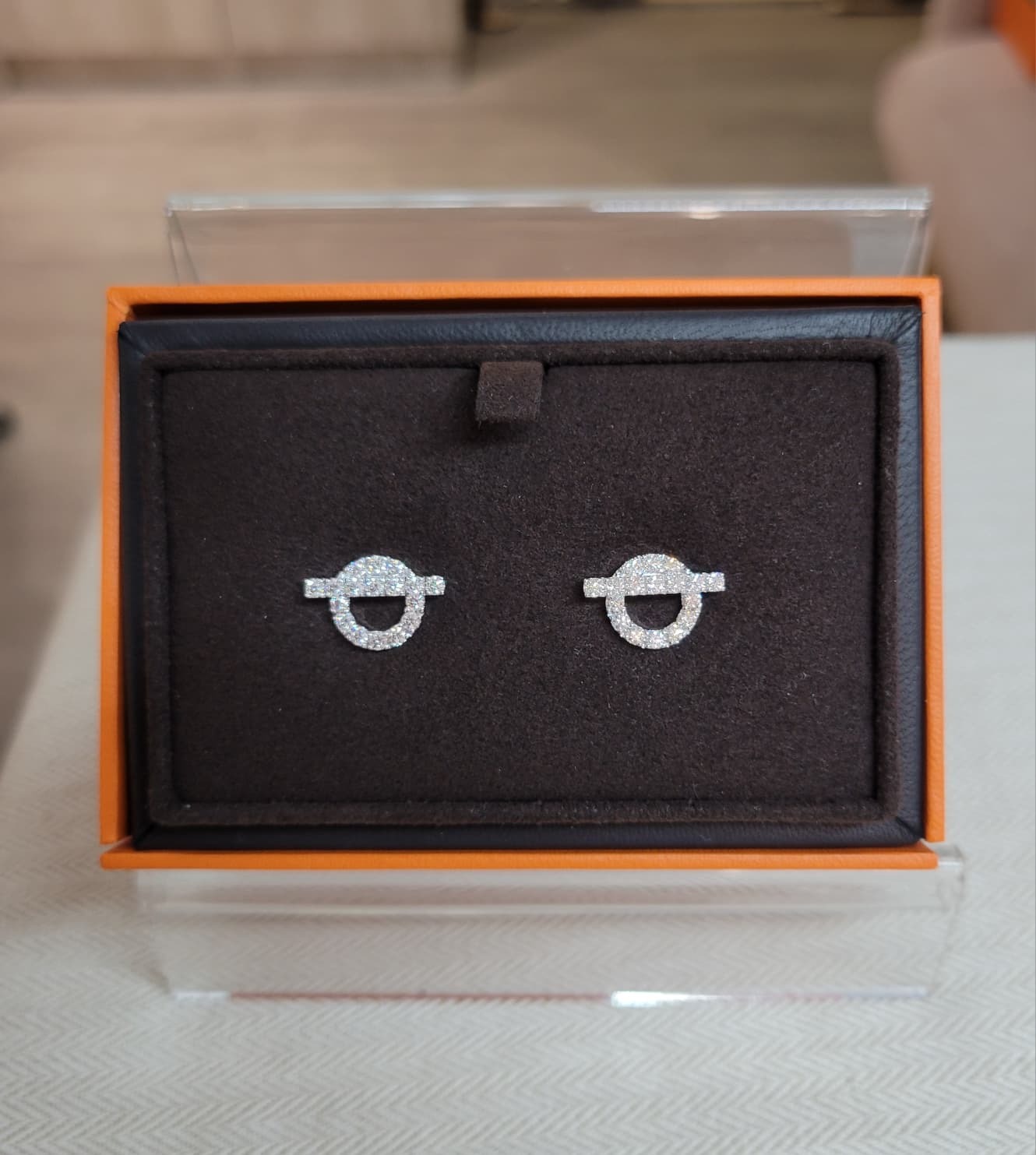HERMES 18K WHITE GOLD Finesse  Earrings 小Q耳環 18K白金