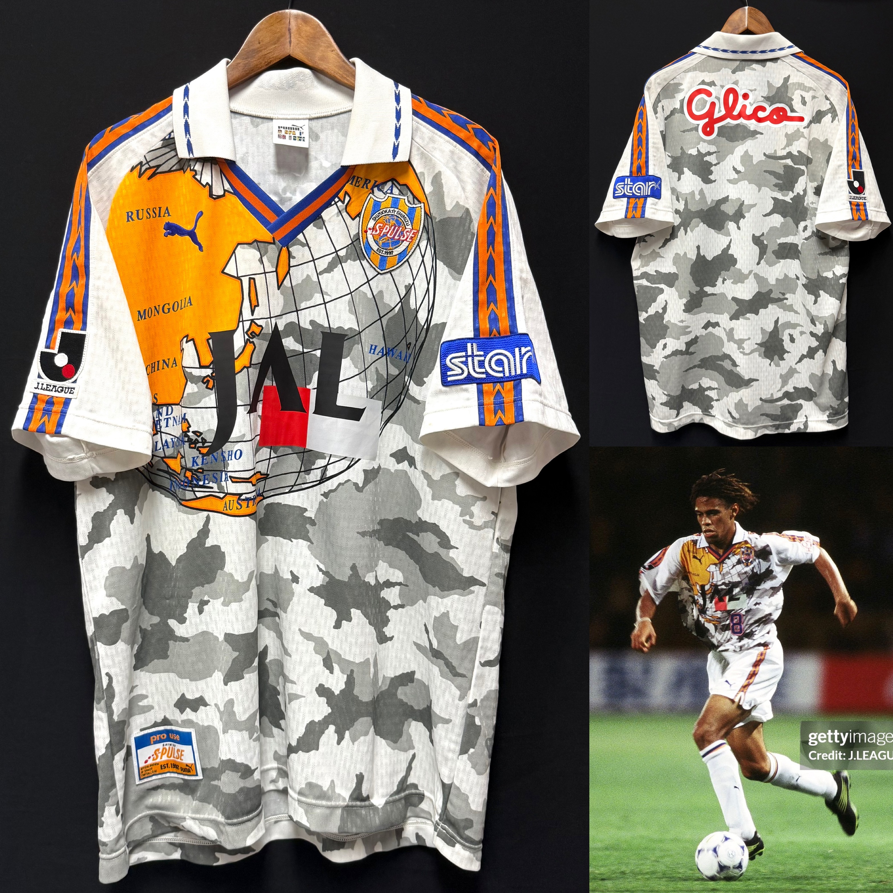 (Player Issue) Shimizu S Pulse 1999-2000 Puma World Map Away Player Issue Shirt