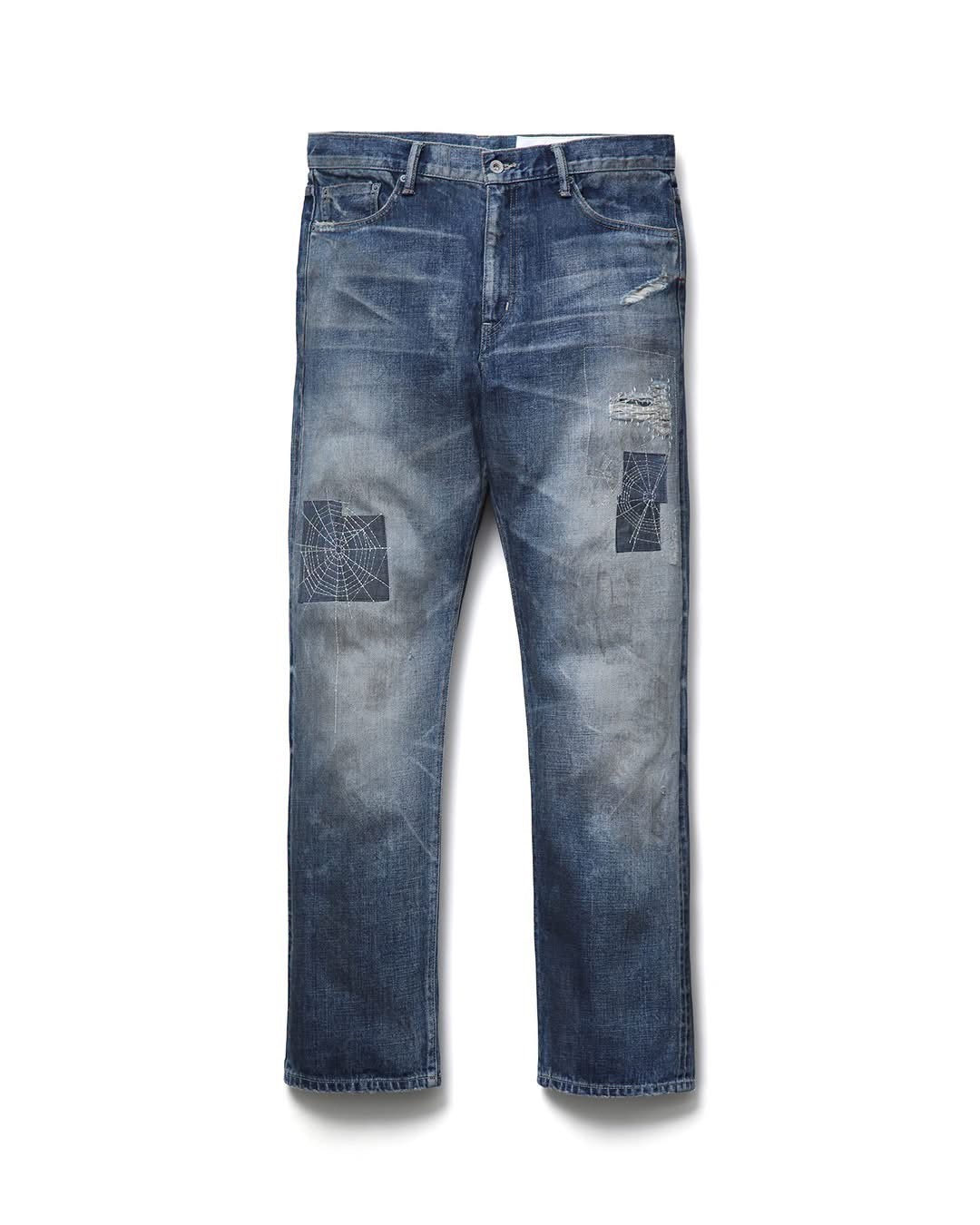-(B5b02)-NEIGHBORHOOD  SAVAGE DENIM DP MID PANTS 蜘蛛網 深中 牛王 黑色/藍色- 262XBNH-PTM09