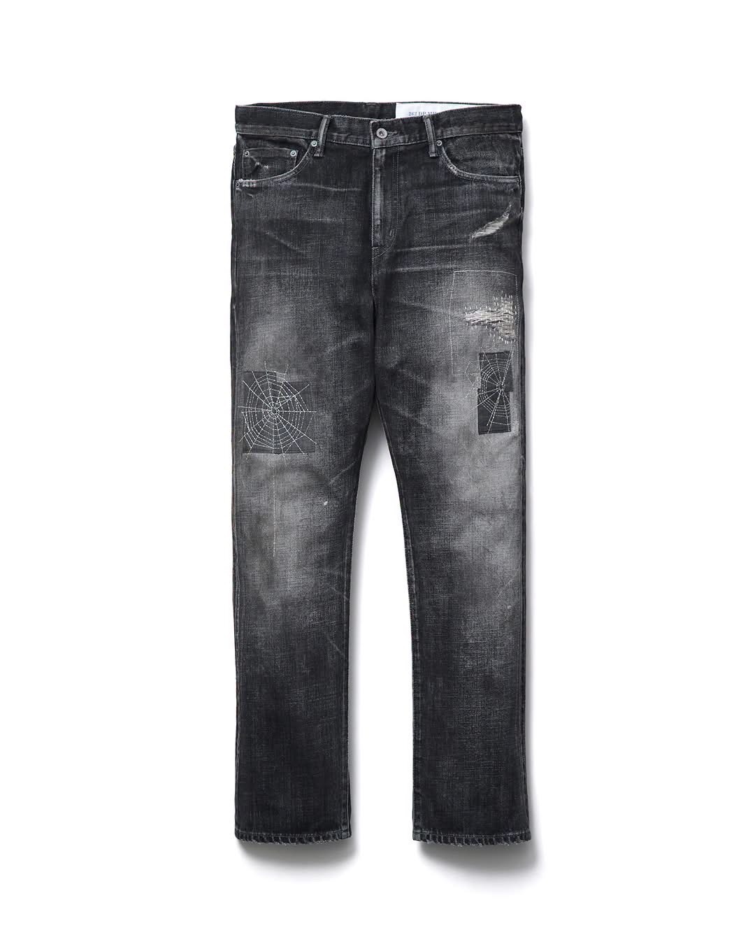 -(B5b02)-NEIGHBORHOOD  SAVAGE DENIM DP MID PANTS 蜘蛛網 深中 牛王 黑色/藍色- 262XBNH-PTM09