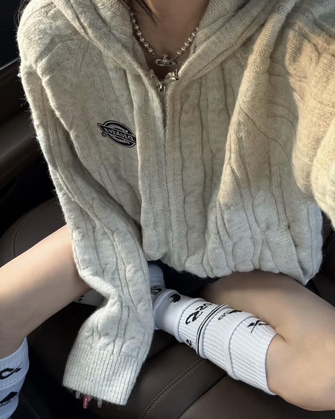 Dickies 美式 復古 麻花 針織 雙拉鍊 連帽外套 三色