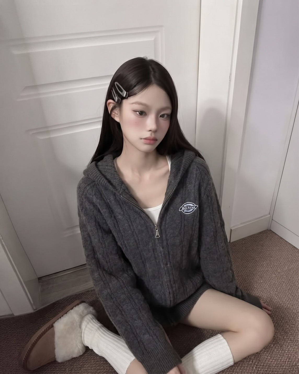 Dickies 美式 復古 麻花 針織 雙拉鍊 連帽外套 三色