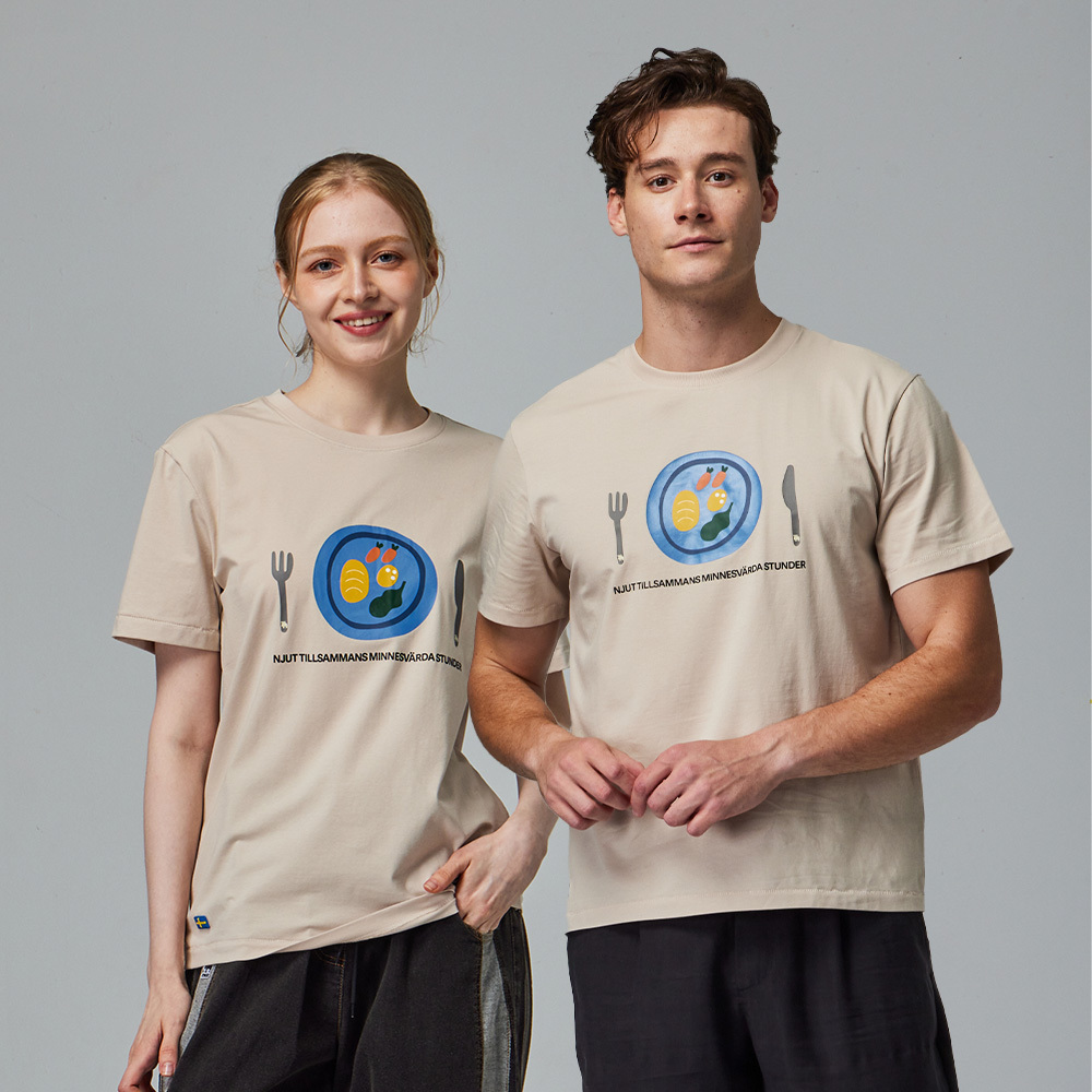 moz moose dinner plate cool soft stretch T-shirt - light sand