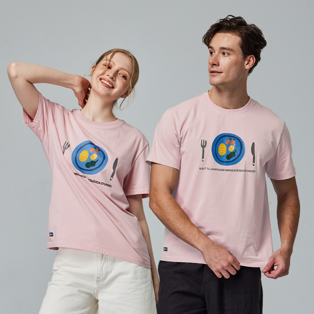 moz moose dinner plate cool soft stretch T-shirt - light pink