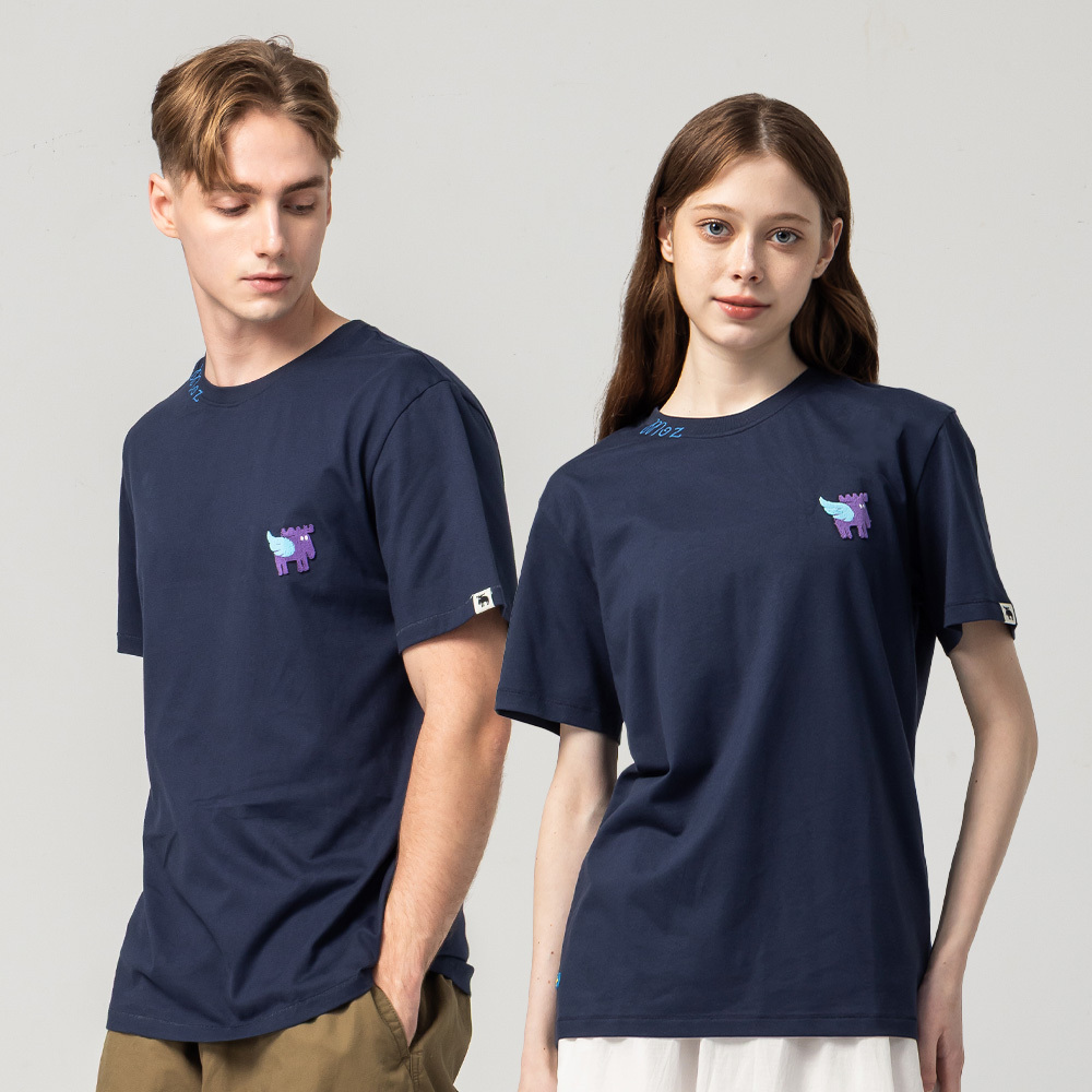 Enjoyable Moments, Comfortable and Soft 100% Cotton Short-Sleeve T-Shirt - Navy Blue, Women's