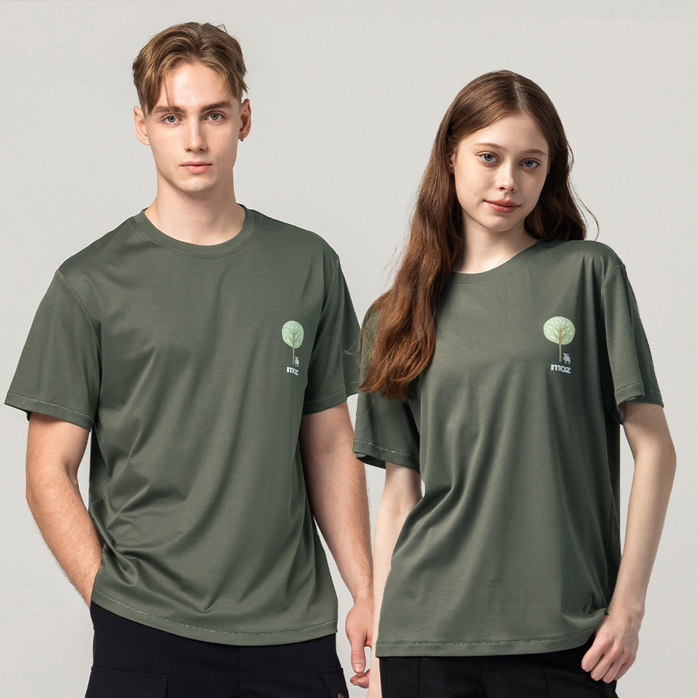 Nordic Forest Glacier Cotton 100% Pure Cotton Cooling Stretch T-Shirt - Olive Green Women's