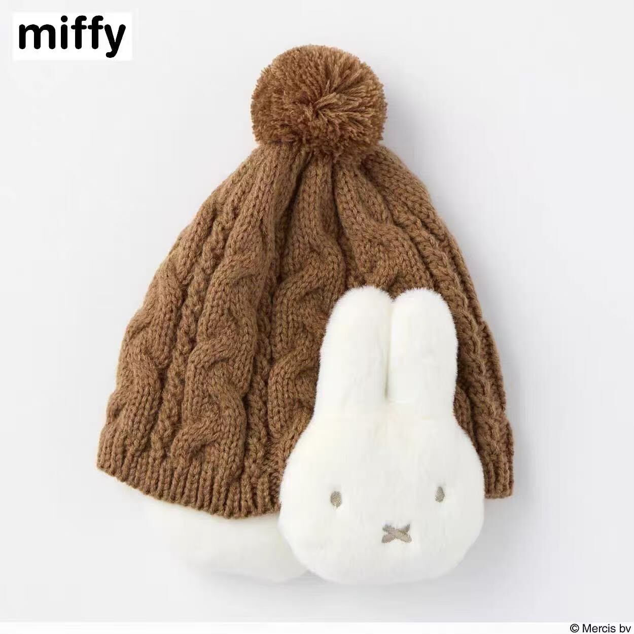 廠單 miffy毛球針織帽