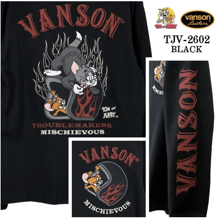 VANSON x Tom and Jerry Long-Sleeve T-Shirt tjv-2602
