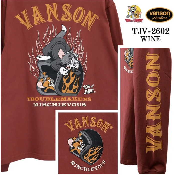 VANSON x Tom and Jerry Long-Sleeve T-Shirt tjv-2602