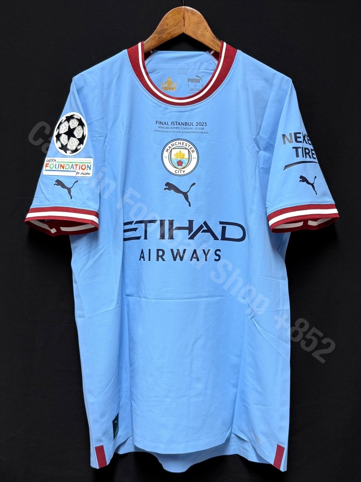 Manchester City 2022-2023 UEFA Champions League Final Puma Home Authentic player shirt #9 HAALAND