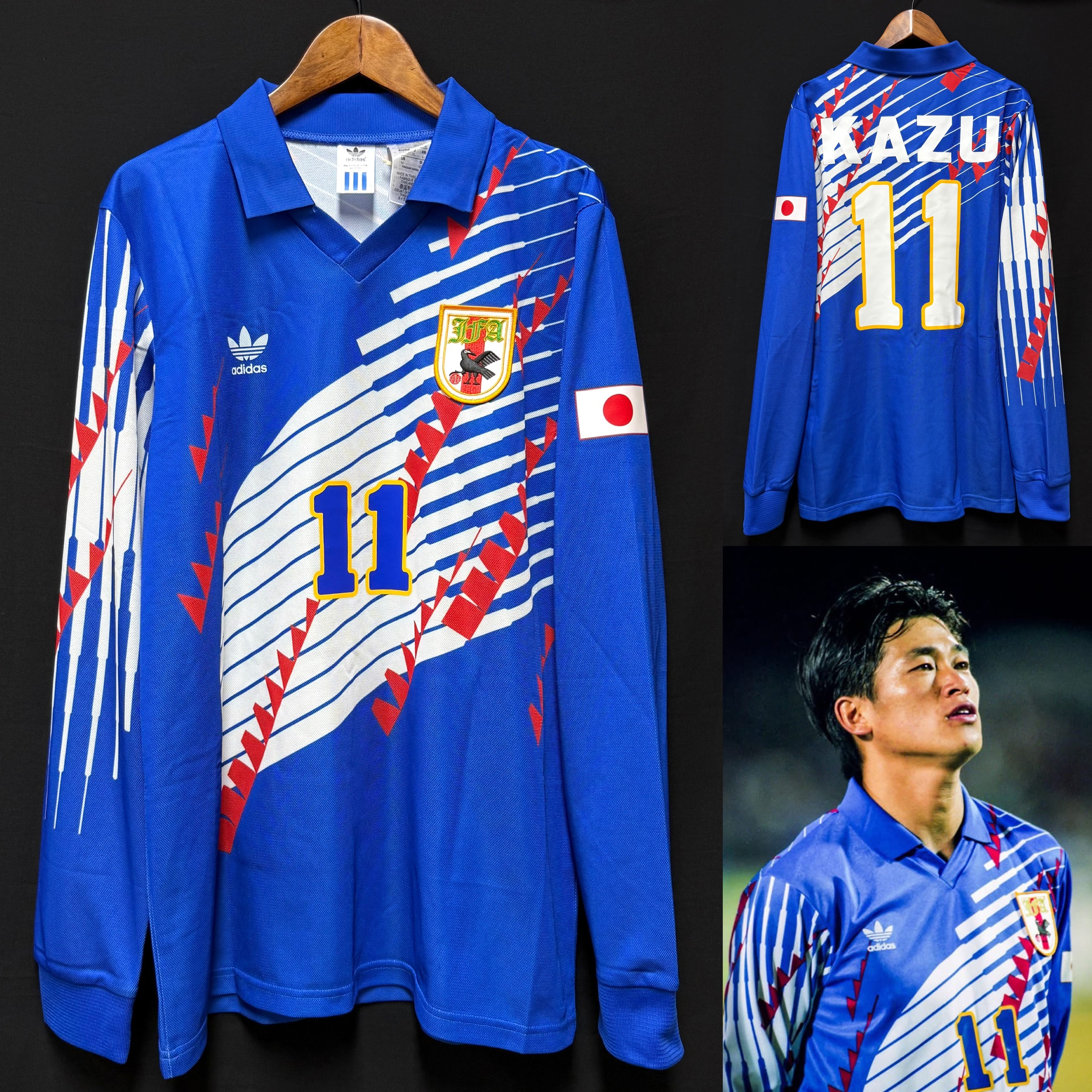 (BNWT) Japan 1993 Adidas L/S Retro Home Shirt #11 KAZU