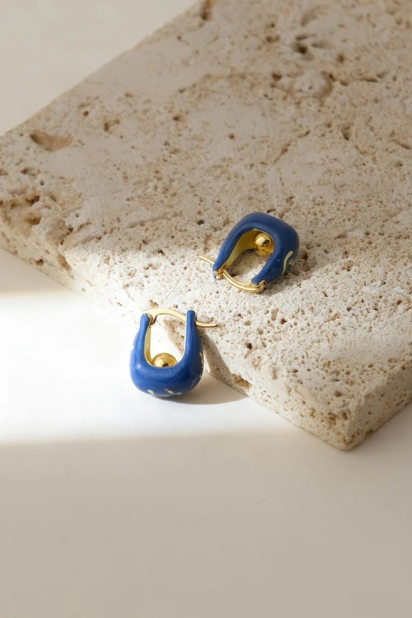 EP Stellar Tide Hoop Earrings — Blue · Small (SE001-2)